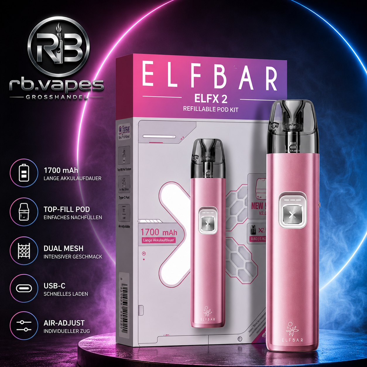Elfbar | ELFX 2 | Pod Kit | 5 Farben