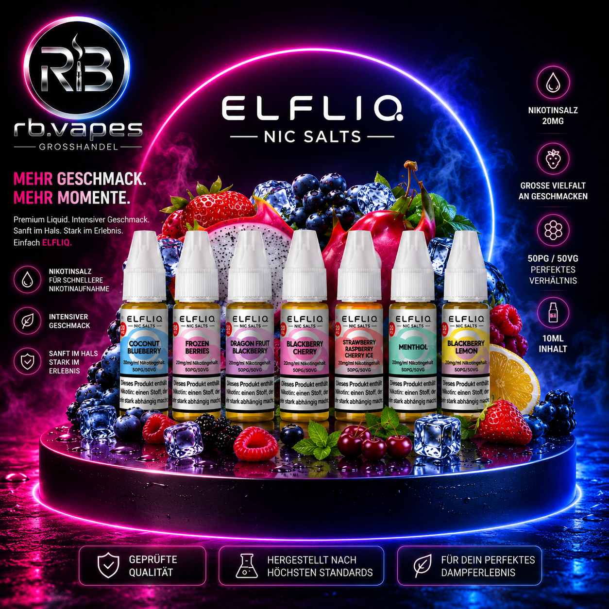 Elfbar Elfliq Liquid | 20MG/10ML | 10 Stück (6,00 € / Stück)