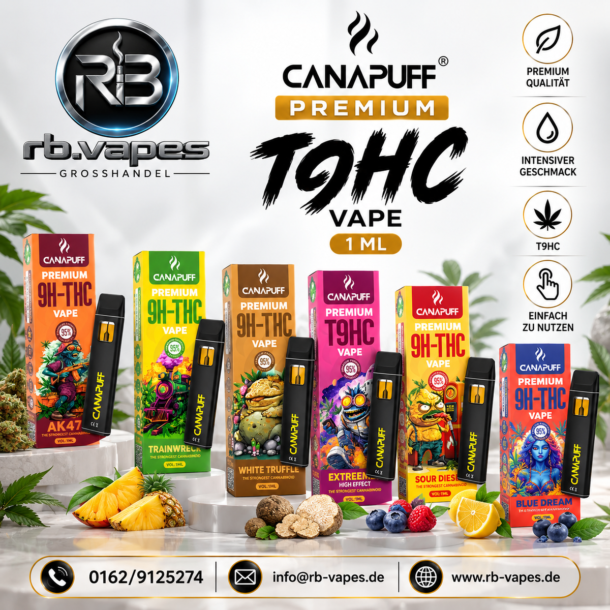 Canapuff T9HC Vape |1ML | 12 Stück