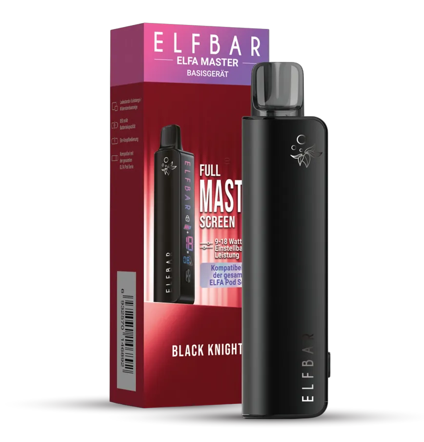 ELFBAR ELFA Master – 850 mAh – Black Knight – Eleganz in Schwarz - 10 Stück