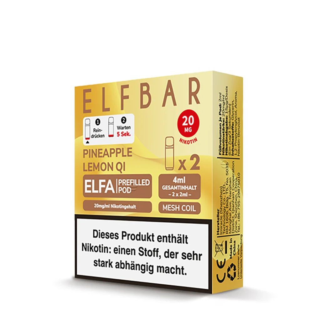Elfbar Elfa Pods - Pineapple Lemon Qi - 20MG/ML - 10 Stück