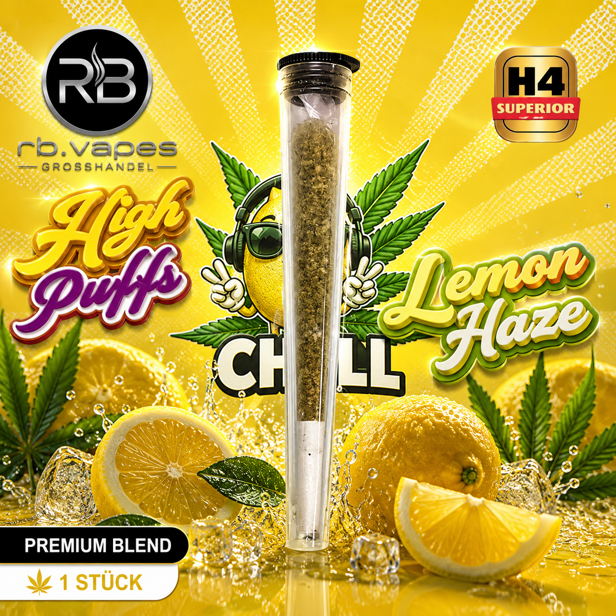 High Puff H4 Pre Roll | Premium Blend | 1 Stück