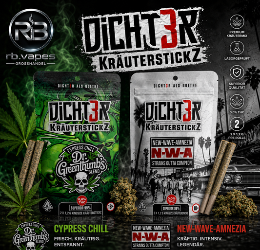 Dicht3er KräuterstickZ | 2 Premium Kräutersticks à 1,2g