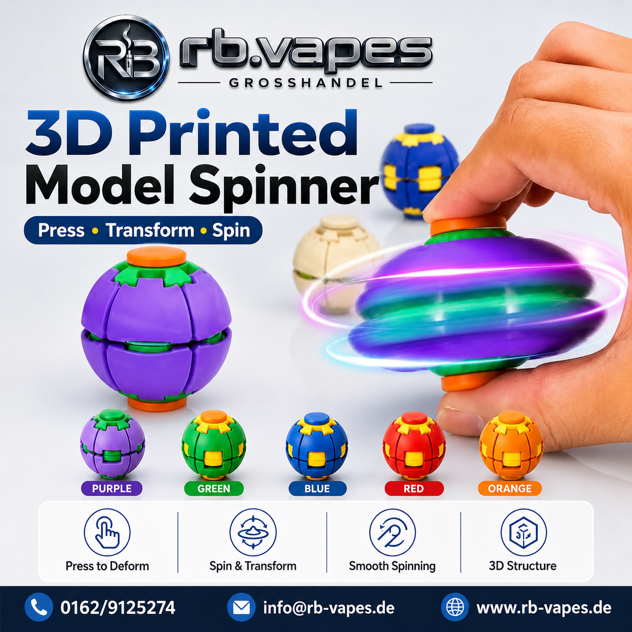 3D Printed Model Spinner | 12 Stück