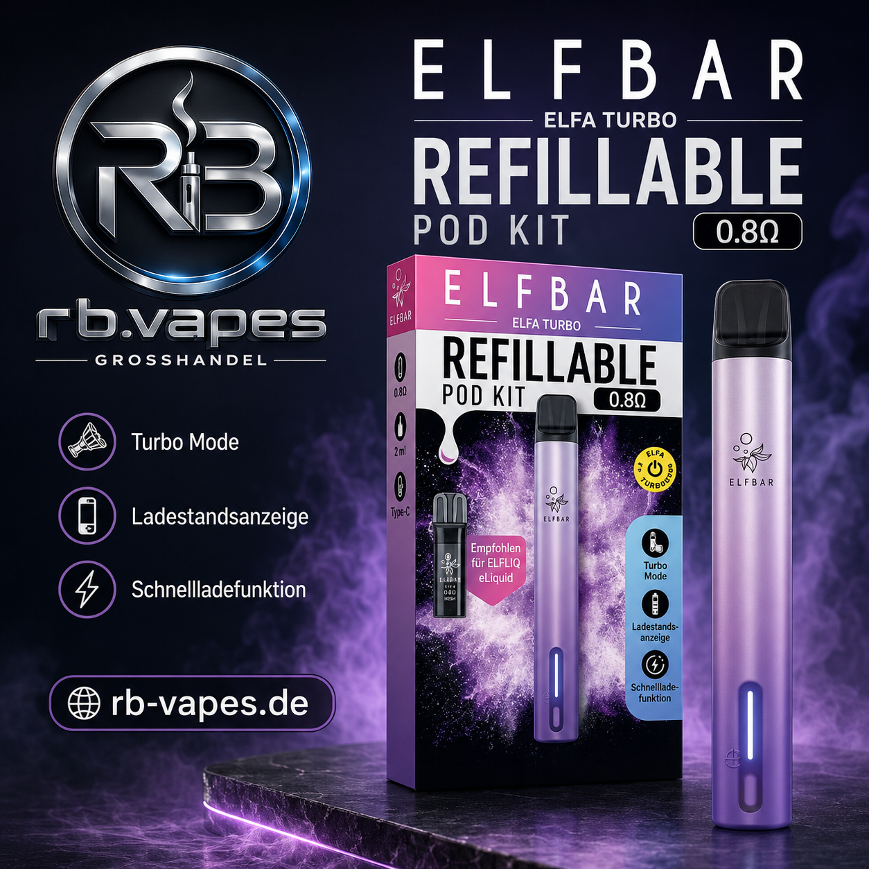 Elfbar ELFA Turbo Akku | (6,65 € / Stück)