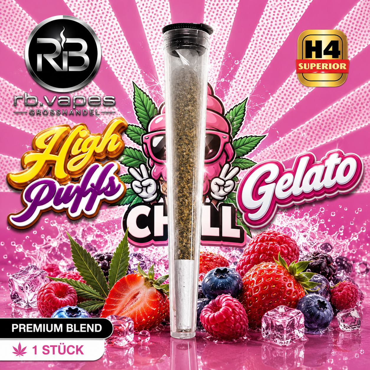 High Puff H4 Pre Roll | Premium Blend | 1 Stück