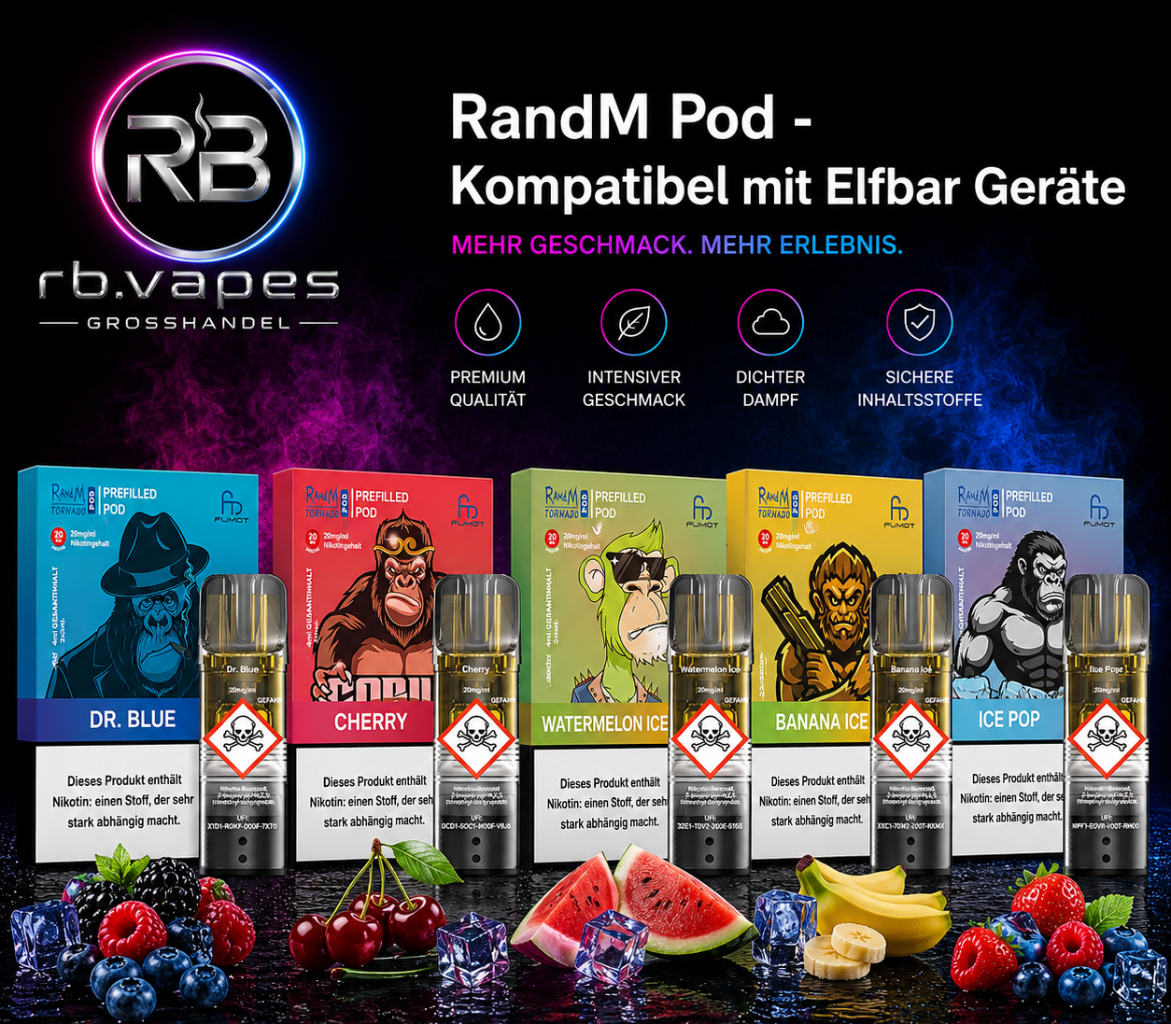 RandM Pod | Elfa Kompatibel | 10 Stück (4,60 € / Stück)