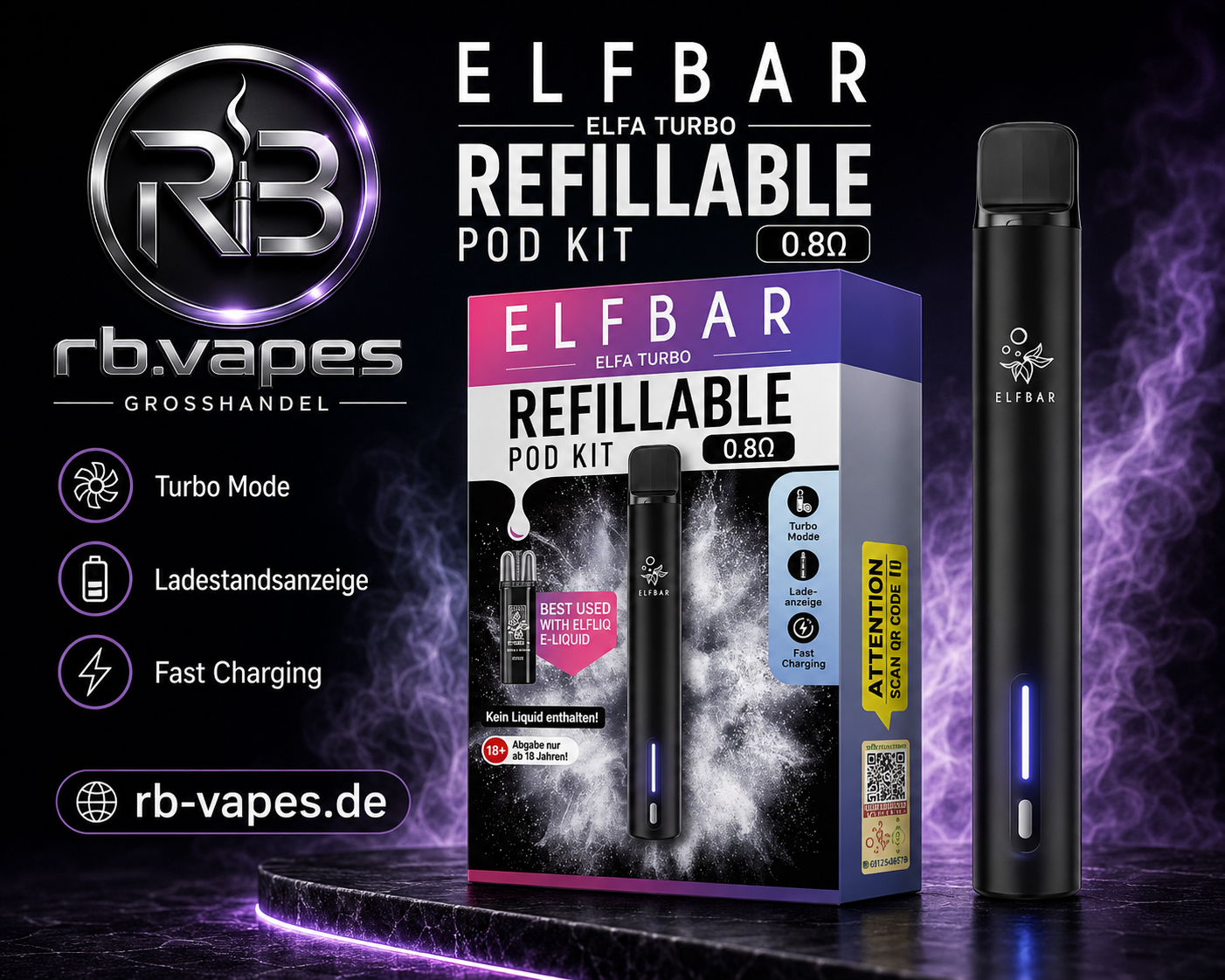 Elfbar ELFA Turbo Akku | (6,65 € / Stück)