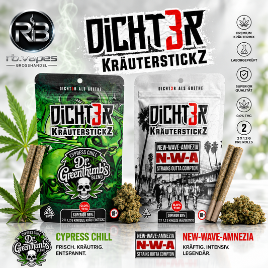 Dicht3r KräuterstickZ | 2 Premium Kräutersticks à 1,2g