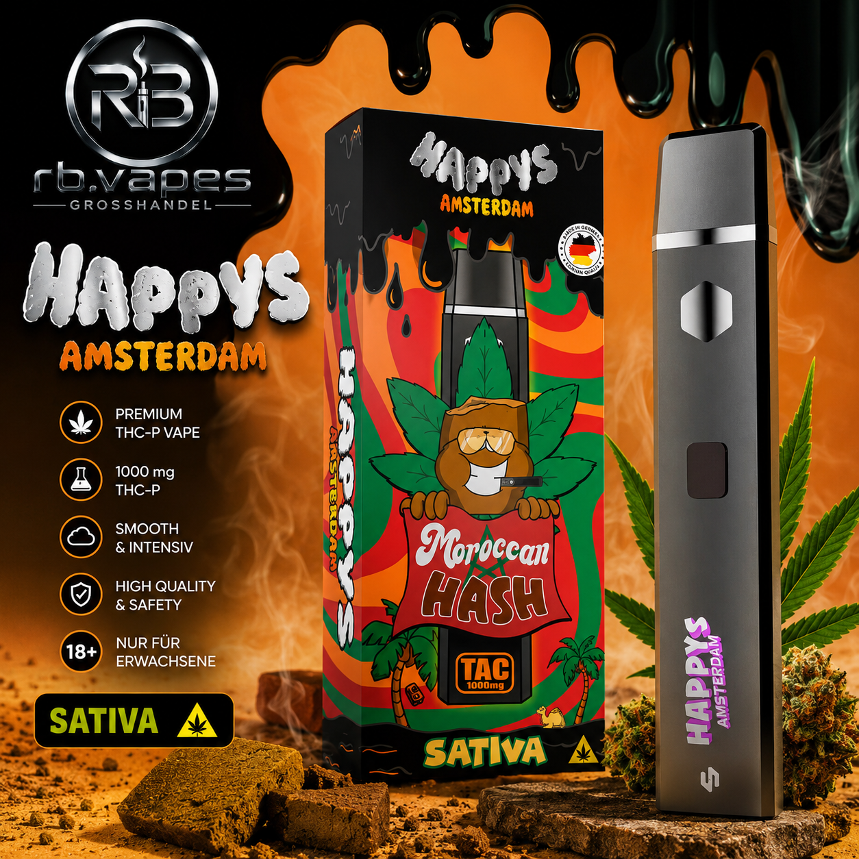 Happys Amsterdam  – Premium Aroma Vape | 1ML | ab 11,90€