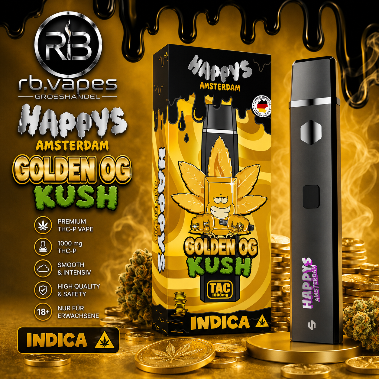 Happys Amsterdam  – Premium Aroma Vape | 1ML | ab 11,90€