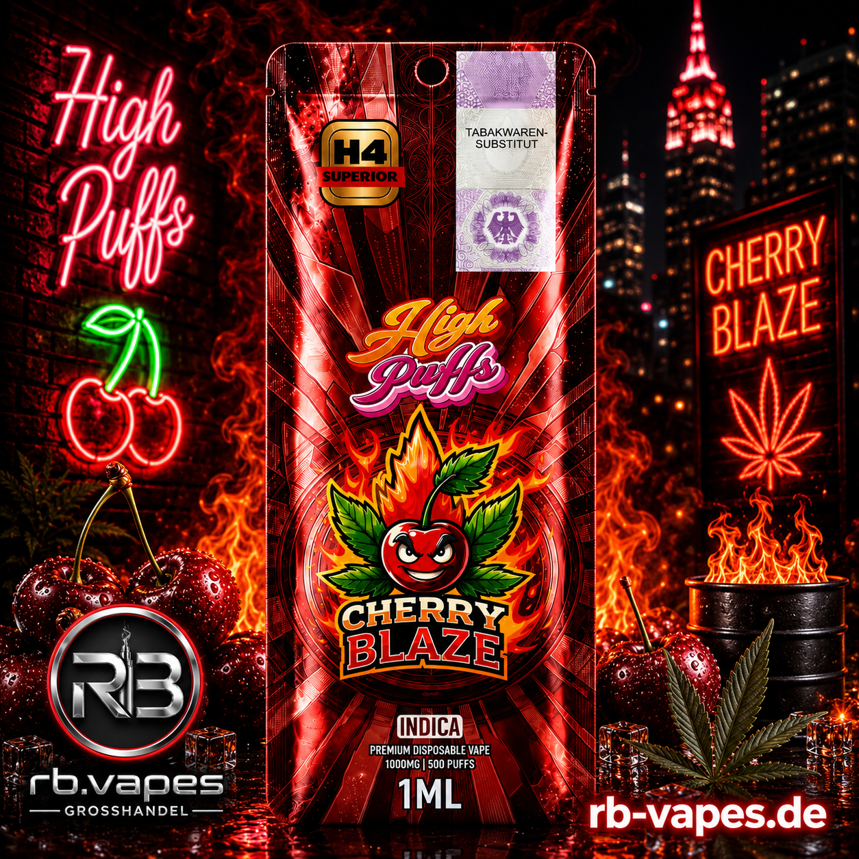 High Puff H4 | Superior Vape | 1 ML | Premium Blend