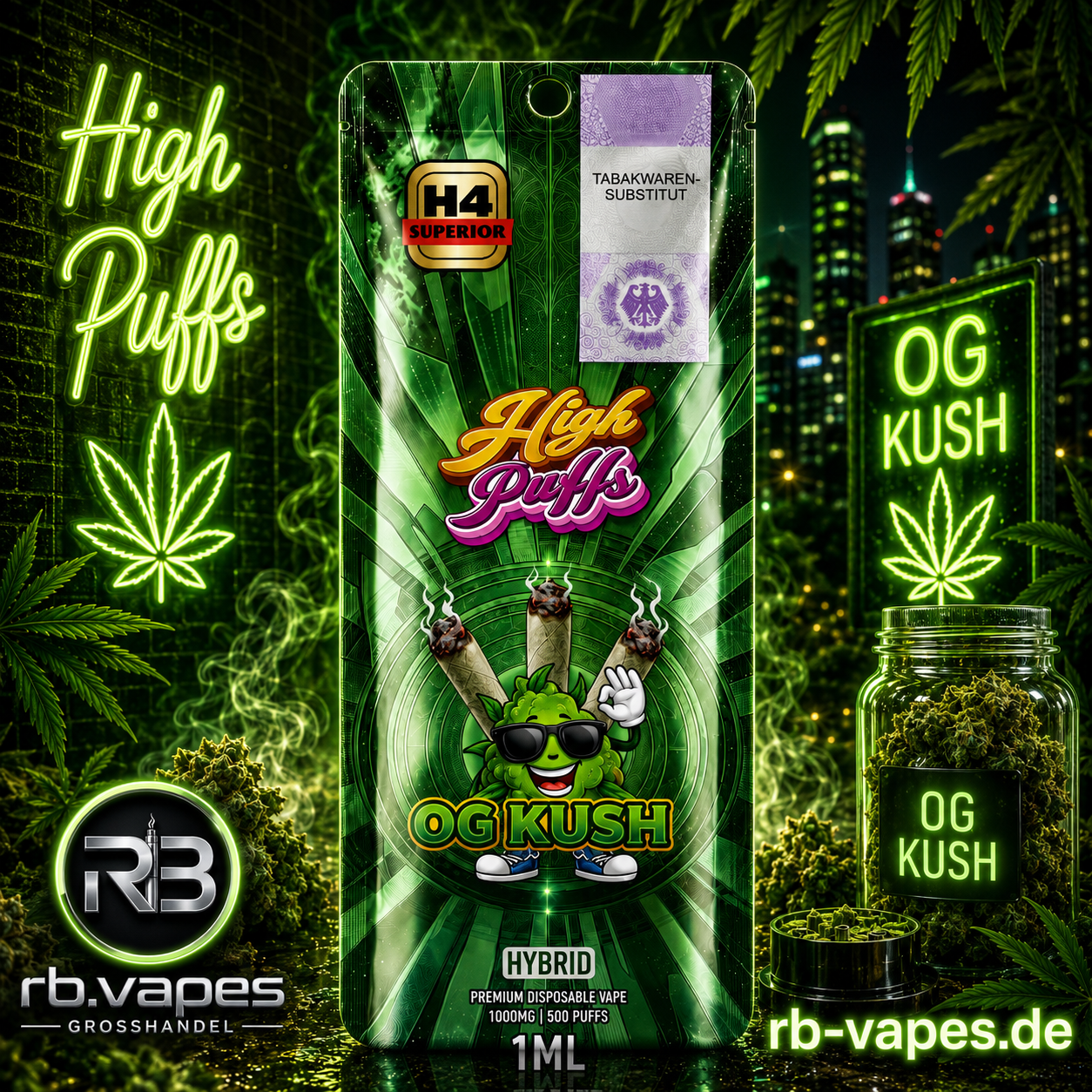High Puff H4 | Superior Vape | 1 ML | Premium Blend