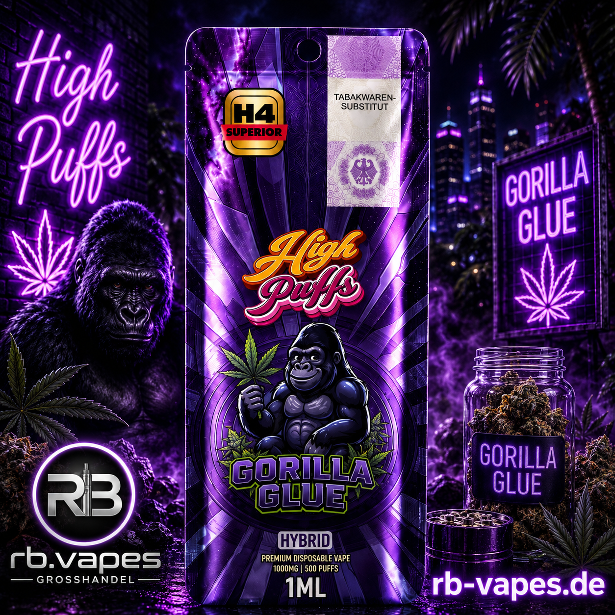 High Puff H4 | Superior Vape | 1 ML | Premium Blend