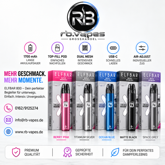 Elfbar | ELFX 2 | Pod Kit | 5 Farben