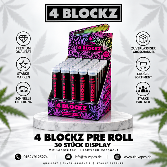 4Blockz Pre Roll | Glasfilter | 30 Stück