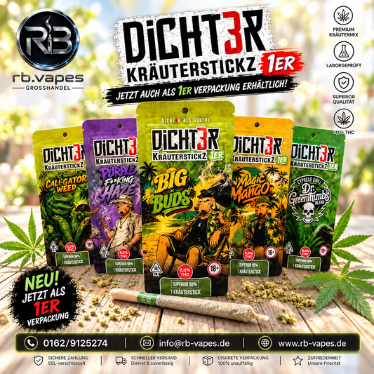 Dicht3r KräuterstickZ | 1 Premium Kräuterstick 1,2g