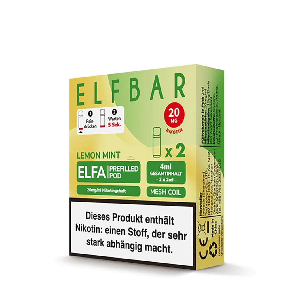 Elfbar Elfa Pods - Lemon Mint - 20MG/ML - 10 Stück