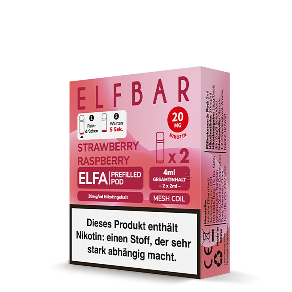 Elfbar Elfa Pods - Strawberry Raspberry - 20MG/ML - 10 Stück